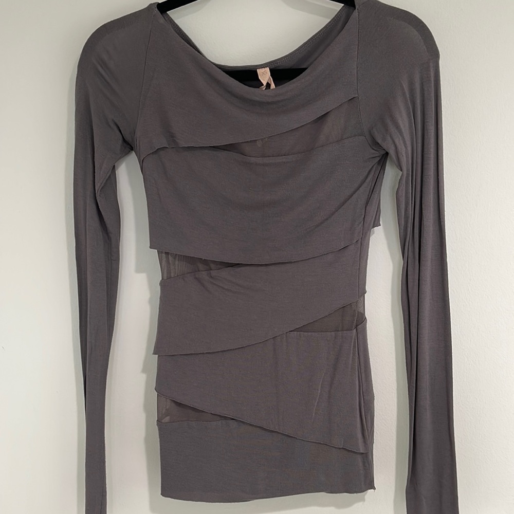 Bailey 44 Grey Mummy Bandage Long Sleeve Top